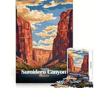 Sumidero Canyon, Mexico Travel Poster for Adults 1000 Piece Puzzle Mind Exercise Toy Gentle Leisure Design Assembly Seasonal Gift 38x26cm