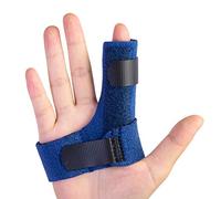 Sumifun Finger Brace for Hands, Finger Splints with 2 Gel Sleeves for Mallet Finger, Trigger Finger, Finger Supports with Built-in Aluminium Bar for Sprains, Pain Relief, Sports Injury, Blue