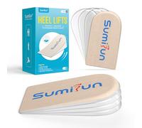 Sumifun Heel Lift Inserts, Gel Shoe Heels Inserts for Women, Adjustable Orthopedic Heel Pads for Heel Pain and Leg Length Discrepancies, Heel Cups 1/4" 1/2" 3/4" 1 Inch (Size L, Beige)