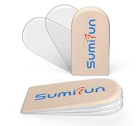 Sumifun Heel Lift Inserts, Gel Shoe Heels Inserts for Women, Adjustable Orthopedic Heel Pads for Heel Pain and Leg Length Discrepancies, Heel Cups 1/8" 2/8" 3/8" (Size S, Beige)