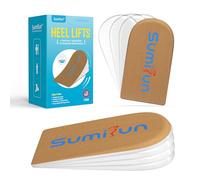 Sumifun Heel Lift Inserts, Gel Shoe Heels Inserts for Women, Adjustable Orthopedic Heel Pads for Heel Pain and Leg Length Discrepancies, Heel Cups 1/4" 1/2" 3/4" 1 Inch (Size L, Brown)