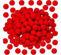 Sumind 100 Pieces Christmas Fluffy Pom Poms Balls for Decorations Arts Crafts DIY, Red (2 cm)
