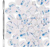 Sumind 101 pack Metal Stickers for Eyeshadow Palette Set, Includes 1 Makeup Depotting Tool, 50 Pieces Square Adhesive Empty Metal Stickers and 50 Pieces Round Makeup Colorful Palette Sticker