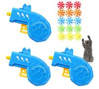 Sumind 18 Pieces Interactive Cat Fetch Tracking Toys With 5 Colors Flying Propellers for Indoor Pet Kitty Training Chasing (Blue Cat Theme Design)