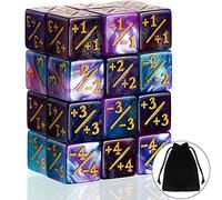 Sumind 24 Pcs Magic Life Counter Dice -1/+1 Counters Commander Buff Tokens 6 Sided Dice Loyalty Life Gifts Compatible With MTG CCG TCG Cards Gaming Accessory (Fresh Style)