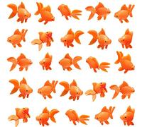 Sumind 30 Pieces Fake Goldfish Plastic Floating Artificial Aquarium Fish Realistic Moving Orange Goldfish Ornament Decorations for Aquarium Tank