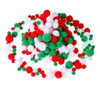 Sumind 300 Pieces Assorted Pom Balls - Fluffy Small Craft Pompoms for DIY and Decorations, 3 Sizes (Christmas Color Set)
