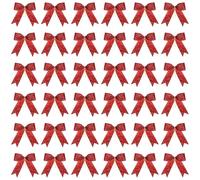 Sumind 36 Pieces Red Christmas Tree Glitter Bows, 5 x 4 Inch Tie Ribbon Twist Tie Bows for Treat Bags Gift Wrapping Basket Wedding Birthday Valentine Christmas Tree Wreath Garland Decoration