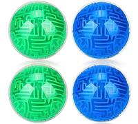 Sumind 4 Pcs 3D Puzzle Maze Ball Magic Brain Teasers Games Memory Sequential Maze Cube Ball Sphere Educational Puzzle for Adult Hard Challenges(Blue, Green)