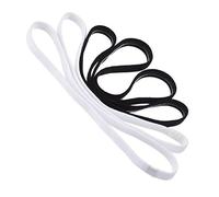 Sumind 4 Pieces Thick Non-slip Elastic Sport Headbands Football Hair Headbands for Women and Men (Black, White)
