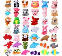 Sumind 42 Pcs Mini Stuffed Animals Toys Set Small Plush Keychain Decorations for Teacher Student Award, Carnival Prizes, Goodie Bags Filler, Christmas Valentine Easter Party Favors(Rich Style)