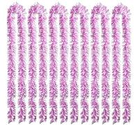 Sumind 6 Pieces Christmas Tinsel 39.4 Feet Metallic Garland Glittering Hanging Decoration for Christmas Tree Wreath Wedding Party Supplies (Pink White)