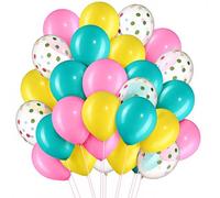 Sumind 60 Pcs Pink Birthday Party Supplies Balloons Pink Blue Yellow Polka Dot Latex Balloon 12 Inch for Cartoon Theme Birthday Party Bridal Baby Shower Decor Supplies