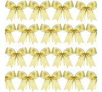Sumind 72 Pieces Gold Bows for Christmas Tree, 5 x 4 Inch Christmas Bow Gold Ribbon Bow for Xmas Tree, Wreath, Gift Wreaths Door Windows Wedding Party Decoration