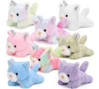 Sumind 8 Pcs Cat Stuffed Animals Bulk Plush Pets 5 Inch Cute Assorted Plush Cats Horse for Birthday Halloween Christmas Party Favors Favors(Horned Cat)