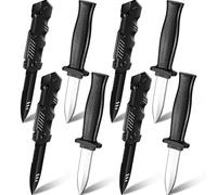 Sumind 8 Pcs Retractable Fake Knife Retractable Prop Knife Gag Magic Toy Fake Dagger Joke Prank Props Trick Disappear Plastic Blade Trick for Halloween Fools Day Joke (Mixed Style)