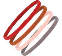Sumind Thick Non-Slip Elastic Sport Headbands, Elastic Silicone Grip Exercise Hair and Sweatbands for Yoga (Brown Tones,4 Pieces)