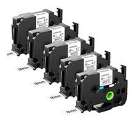 Suminey Compatible Label Tapes Replacement for Brother Label Printer Tape Ptouch TZ Tape TZe-241 18mm Black on White 0.7 Laminated Cassette for P Touch D600 E550W P700 P750W 2430 H500, 5 Pack