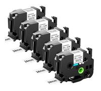 Suminey Compatible Label Tapes Replacement for Brother Label Printer Tape Ptouch TZ Tape TZe-251 24mm Black on White 0.94 Laminated Cassette for P Touch D600 E550W P700 P750W 2430 H500, 5 Pack