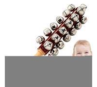 Suministros De Aprendizaje Musical De La Escuela en CASA, Cascabel De Percusión, Educación Temprana Infantil, | Jingle Bell Stick, Jingle Bell Instrument | Instrumento De Campanas De Trineo De Madera