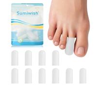 Sumiwish Silicone Toe Protectors - 10 Pack Toe Caps for Big Toe, Toe Covers for Women & Men, Toe Cushions for Pain Relief, Missing or Ingrown Toenails, Corns, Calluses, Blisters, Hammer Toes