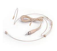 Sumje Beige Pro Headworn Dual Earhook Headset Microphone Mic for Sennheiser Wireless Transmitter Bodypack (3.5mm Mono Locking Jack)