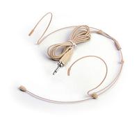 Sumje Beige Pro Headworn Dual Earhook Headset Microphone Mic for Various Wireless Transmitter Bodypack (3.5mm Mono Threaded Jack)