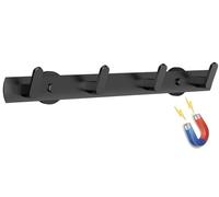 Sumlache Strong Magnetic Coat Hooks-4 Hooks Matte Black Magnetic Hanger Holder-Heavy Duty Magnetic Rack for Hanging Coat, Bag, Helmet, Backpack (4 Hooks)