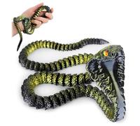 SUMLAND 3D Printed Snake,23 Inch 3D Printed Animals,3D Printed Fidget Toys,Home Office Decor Executive Desk Crystal Cobra Toys Black Gold