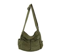 Sumleno Bohemian Hipster Hobo Boho Hippie Crossbody Bag Purse Canvas Sling Bag Aesthetic Tote Large Handbags Fairy Grunge Bag, Army Green, L