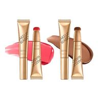 Summaryas Contour W-and & Blush Wands Duo - Blushs, Liquid B-lush Wand, 2 In 1 Liquid Contours Duo for Women with Applicator, Cream Beauty Stick Makeup (Blush#03+Wand#01, 15ml)