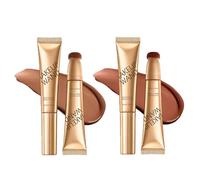Summaryas Contour W-and & Blush Wands Duo - Blushs, Liquid B-lush Wand, 2 In 1 Liquid Contours Duo for Women with Applicator, Cream Beauty Stick Makeup (Wand#01+#02, 15ml)