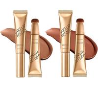 Summaryas Contour Wand & Blush Wands Duo - Blushs, 2 In 1 Liquid Contours Duo, Cream Beauty Stick Makeup, Waterproof and Sweat Proof Makeup Stick, Liquid Blushs Wand for Women (Wand#01+#02)