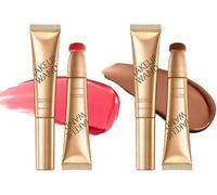 Summaryas Contour Wand & Blush Wands Duo - Blushs, 2 In 1 Liquid Contours Duo, Cream Beauty Stick Makeup, Waterproof and Sweat Proof Makeup Stick, Liquid Blushs Wand for Women (Blush#03+Wand#01)