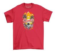 Summer_8 Beach Feel t-Shirt - Funny Sunset Scene! 100% Cotton, Unisex Printed Design. The Perfect Shirt for a chill Day. Red