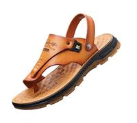 Summer Adjustable Strap Sandals, Mens Casual Walking Flat Arch Support Breathable Bunion Corrector Sandals, Comfy Lightweight Toe Corrector Flat Flip Flops, for Relief Bunion Symptoms(Yellow,6 UK)