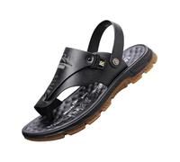 Summer Adjustable Strap Sandals, Mens Casual Walking Flat Arch Support Breathable Bunion Corrector Sandals, Comfy Lightweight Toe Corrector Flat Flip Flops, for Relief Bunion Symptoms(Black,8.5 UK)