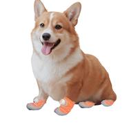 Summer Anti-Slip Breathable Dog Boots for Small & Medium Breeds, French Bulldog, Corgi, Teddy, Pomeranian & Beagle, Secure Grip on Hardwood Floors (Orange, S)