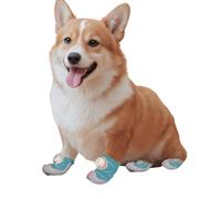 Summer Anti-Slip Breathable Dog Boots for Small & Medium Breeds, French Bulldog, Corgi, Teddy, Pomeranian & Beagle, Secure Grip on Hardwood Floors (Blue, L)