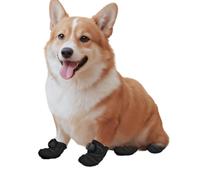 Summer Anti-Slip Breathable Dog Boots for Small & Medium Breeds, French Bulldog, Corgi, Teddy, Pomeranian & Beagle, Secure Grip on Hardwood Floors (Black, L)