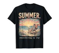 Summer At Beach Sunset Remembering My Why Value Graphic T-Shirt, Men, Black, M