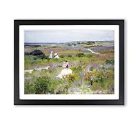 Summer At Shinnecock By William Merritt Chase Classic Painting Framed Wall Art Print, Ready to Hang Picture for Living Room Bedroom Home Office Décor, Black A3 (46 x 34 cm)
