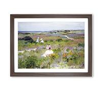 Summer At Shinnecock By William Merritt Chase Classic Painting Framed Wall Art Print, Ready to Hang Picture for Living Room Bedroom Home Office Décor, Walnut A2 (64 x 46 cm)