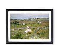Summer at Shinnecock by William Merritt Chase Framed Print | A2 Black Framed Wall Art | Ready to Hang | Modern Landscape Picture | Living Room Bedroom Lounge Office