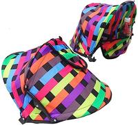 Summer Baby Strollers Awning Sunshade Pram Sun Shade Cover UPF50+ Sun Cover for Pushchair Buggy UV Protection Sun Visor Toddler Blackout Blind with Viewing Window Pockets Windproof Rain Cover Canopy