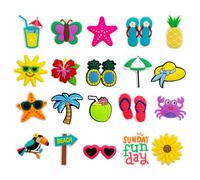 Summer Bag Accessories - 20 Pieces Waterproof Beach Theme Charms | Funny Removable PVC Decorations for Bags, Lunch Bags, Suitcases - Stylish Commuting Accessories