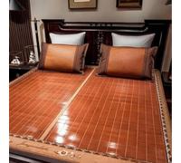 Summer Bamboo Cooling Mat - Foldable Double-sided Portable Mattress With Pillowcase For Home, Dorm, Travel, Indoor & Outdoor Use Brown 0.8×1.9m/2.6×6.2FT