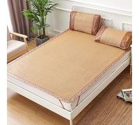 Summer Bamboo Cooling Mat Foldable Double Sided Rattan Bed Cover Quick Dry Textile Fitted Sheet for Home Various Sizes (Color C 80 * 190cm)