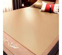 Summer Bamboo Cooling Mat for Bed Foldable Rattan Sleeping Pad Breathable Mattress for Adults Traditional Chinese Design Queen/Double Size 180x200 cm Perfect for Hot Weather