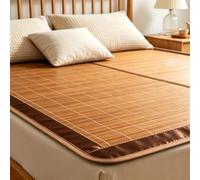 Summer Bamboo Mat Bed, Foldable Rattan Mat Bed With Smooth Surface, Cool Summer Bedding Mattress Pad For Home, School Dormitory, Guest Bed(110cmx190cm)